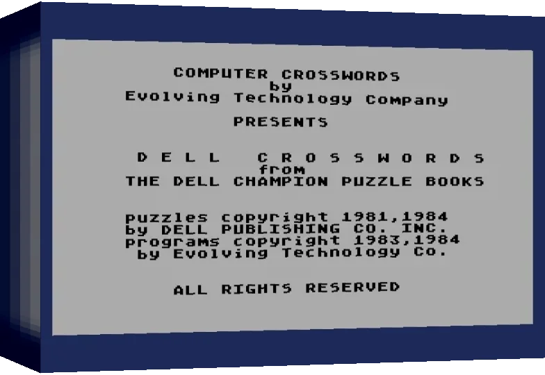 Computer Crosswords - Dell — box-3D (WOR)