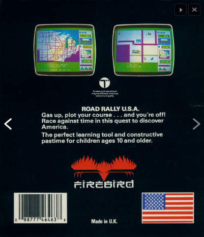 Road Rally U.S.A. — box-2D-back (US)