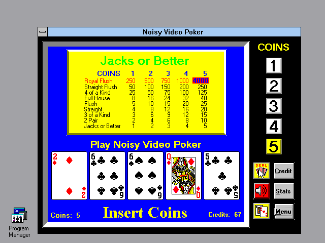 Noisy Video Poker and Blackjack — ss (WOR)