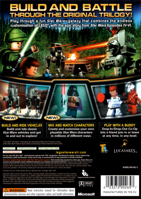 LEGO Star Wars II - The Original Trilogy — box-2D-back (EU)