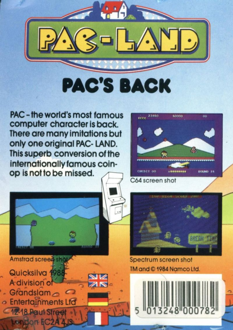 Pac-land — box-2D-back (EU)