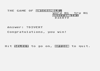 Unscramble - A Word Game — ss (WOR)