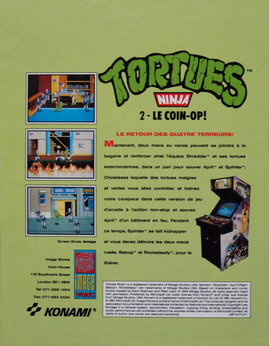 Teenage Mutant Hero Turtles - The Coin-Op! — box-2D-back (FR)