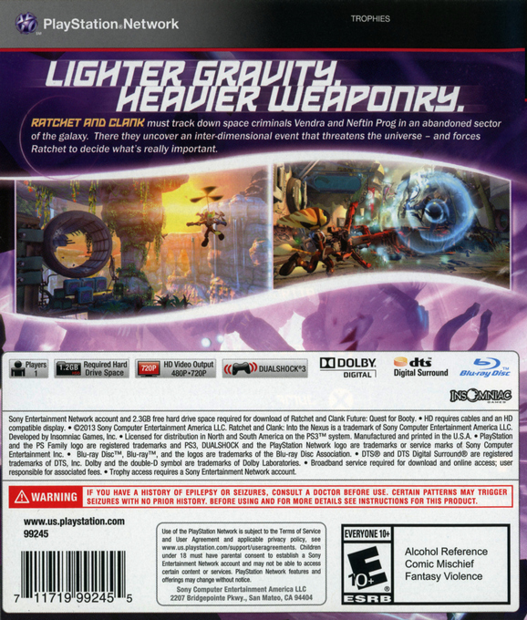 Ratchet & Clank - Into the Nexus — box-2D-back (US)