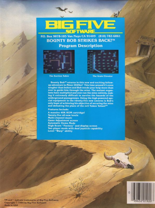 Bounty Bob Strikes Back! — box-2D-back (US)