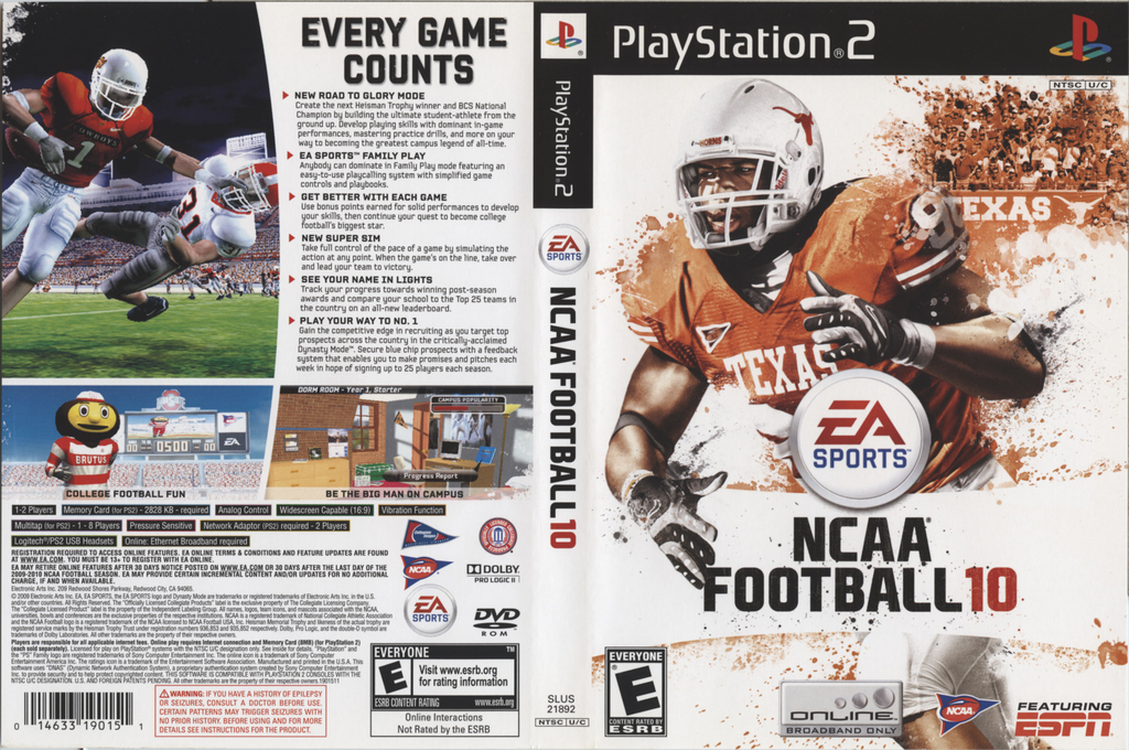 NCAA Football 10 — box-texture (US)