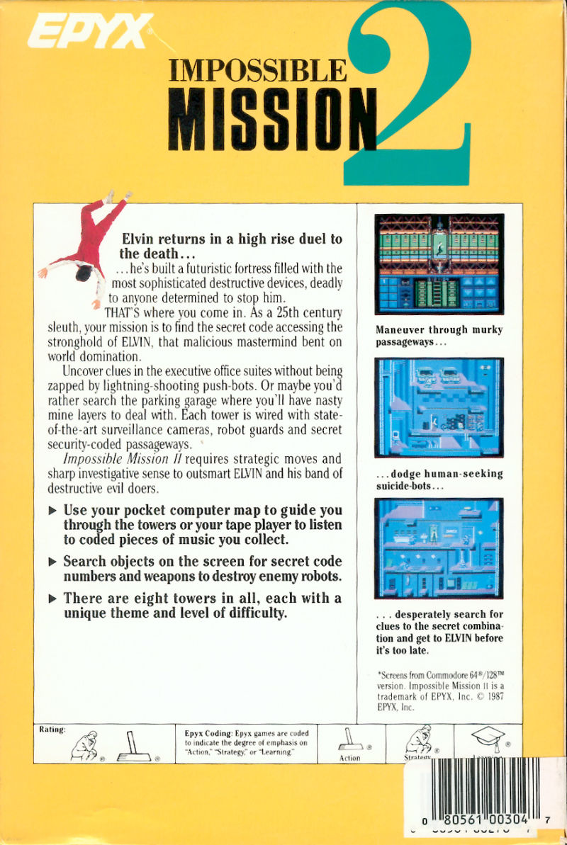 Impossible Mission 2 — box-2D-back (US)