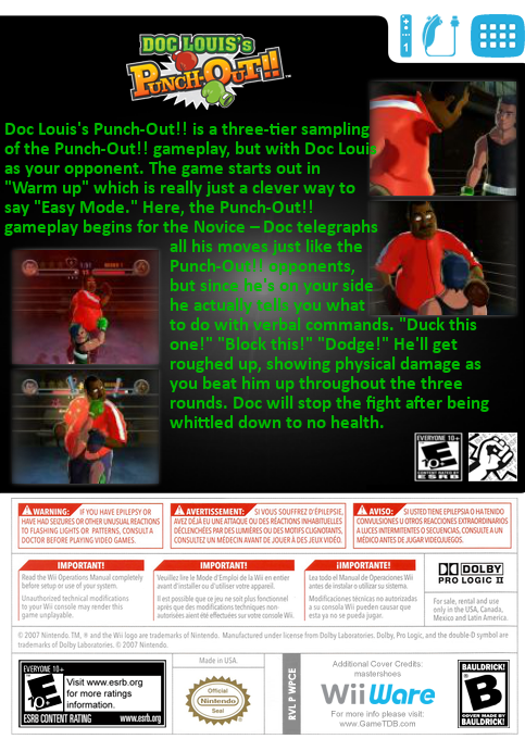 Doc Louis's Punch-Out!! — box-2D-back (US)