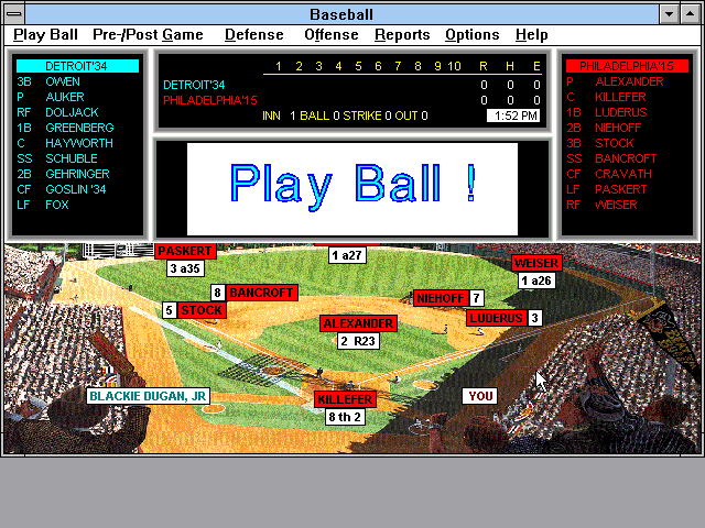 APBA presents Baseball for Windows — ss (WOR)