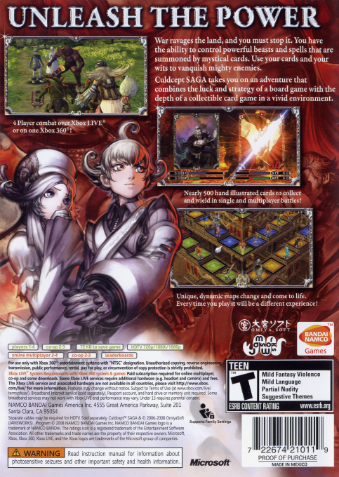 Culdcept Saga — box-2D-back (US)