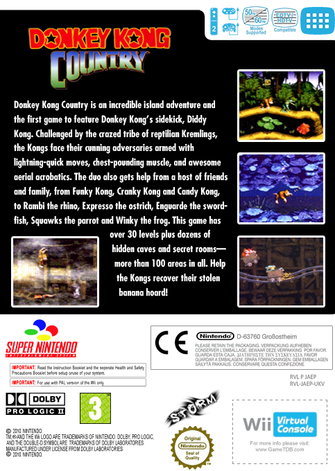 Donkey Kong Country — box-2D-back (EU)