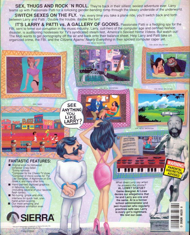 Leisure Suit Larry 5 - Passionate Patti Does A Little Undercover Work — box-2D-back (US)
