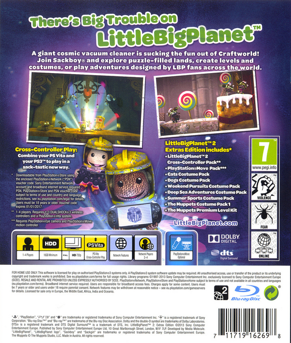 LittleBigPlanet 2 - Extras Edition — box-2D-back (EU)