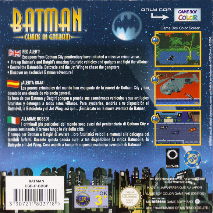 The New Batman Adventures : Chaos in Gotham — box-2D-back (EU)