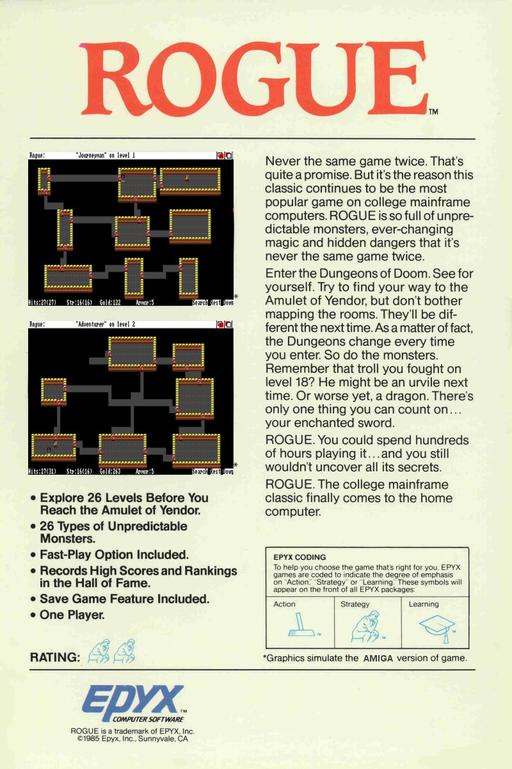 Rogue - The Adventure Game — box-2D-back (WOR)