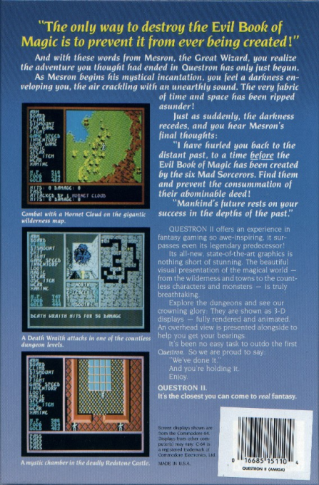 Questron II — box-2D-back (US)