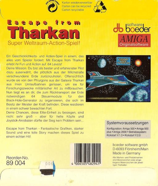 Escape from Tharkan — box-2D-back (WOR)