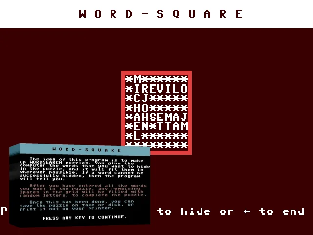Word-Square — mixrbv2 (WOR)