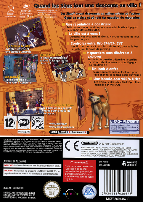 Urbz, The - Sims in the City — box-2D-back (FR)