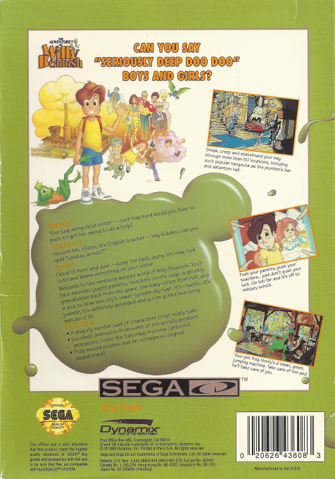 Adventures of Willy Beamish, The — box-2D-back (US)