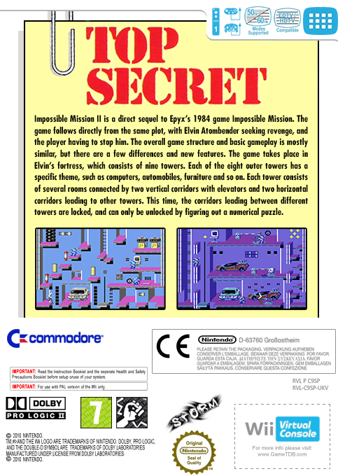 Impossible Mission 2 — box-2D-back (EU)