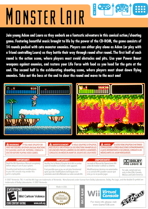 Monster Lair — box-2D-back (US)
