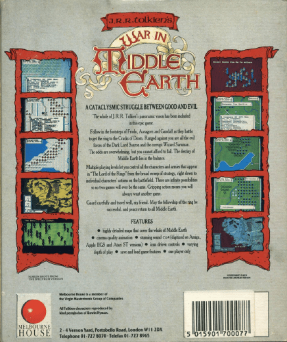 J.R.R. Tolkien's War in Middle Earth — box-2D-back (EU)