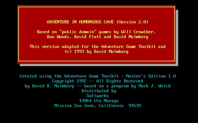Adventure in Humongous Cave box art