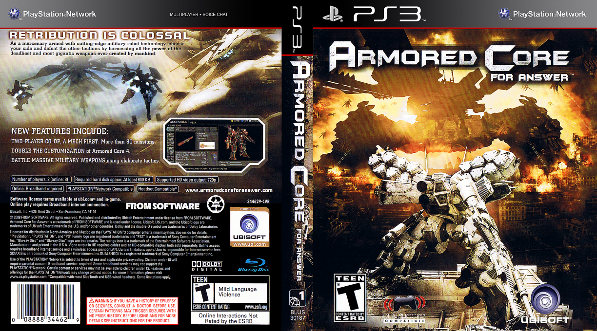 Armored Core - For Answer — box-texture (US)