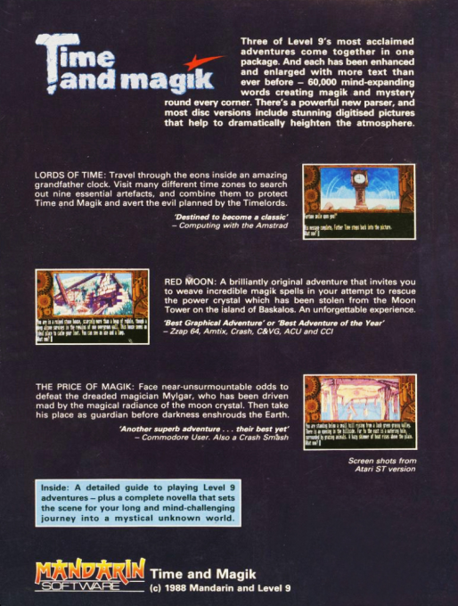 Time and Magik - The Trilogy — box-2D-back (EU)