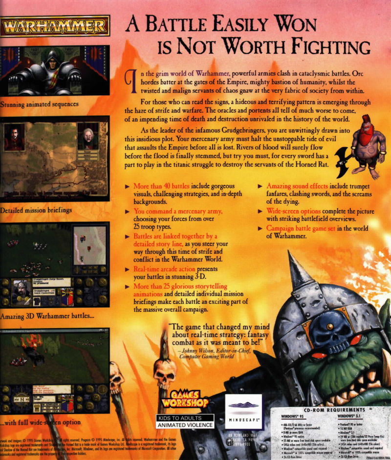 Warhammer: Shadow of the Horned Rat — box-2D-back (US)