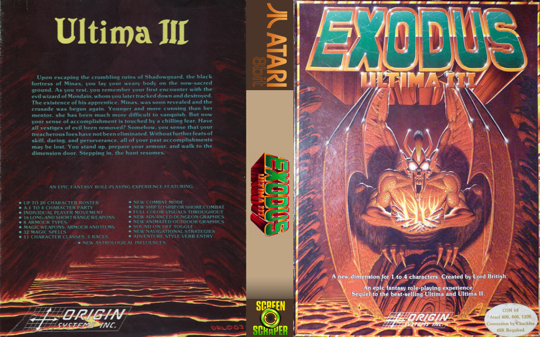 Ultima 3 - Exodus — box-texture (US)