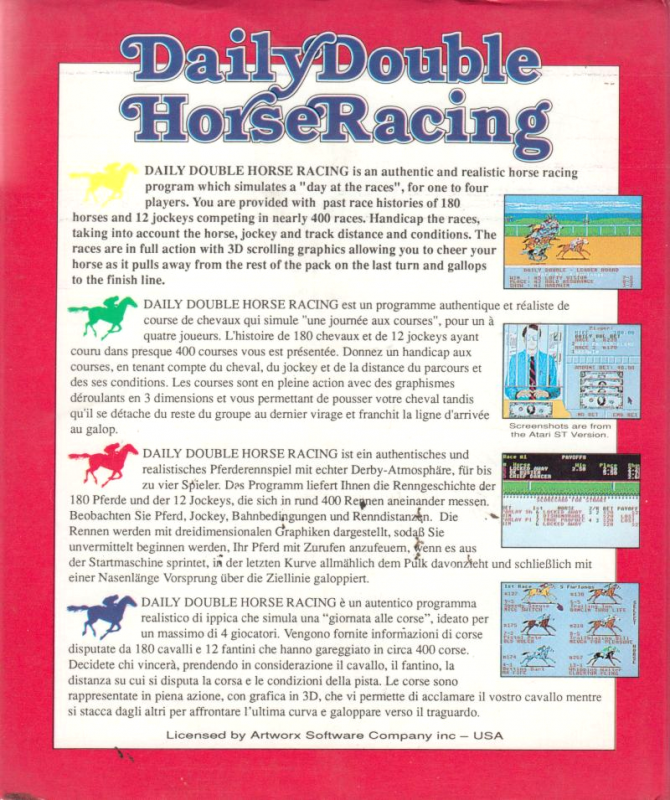 Daily Double Horse Racing — box-2D-back (EU)