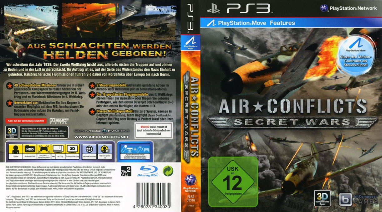 Air Conflicts - Secret Wars — box-texture (DE)
