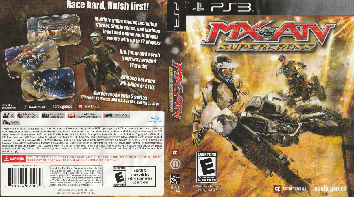 MX vs. ATV Supercross — box-texture (US)