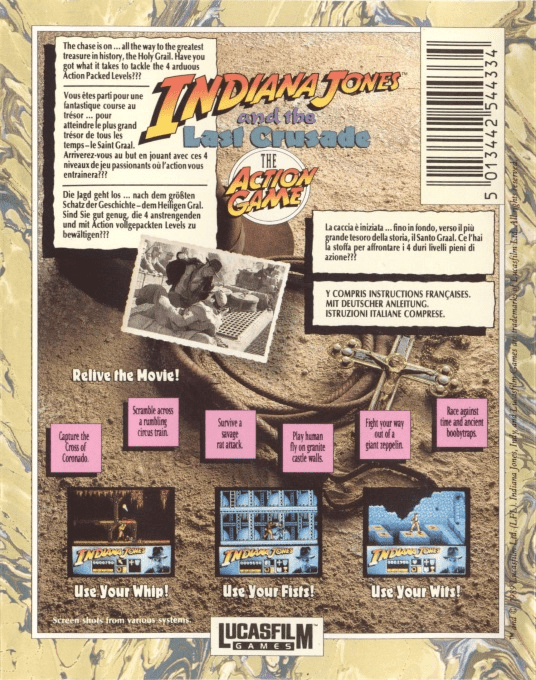 Indiana Jones and the Last Crusade - The Action Game — box-2D-back (EU)