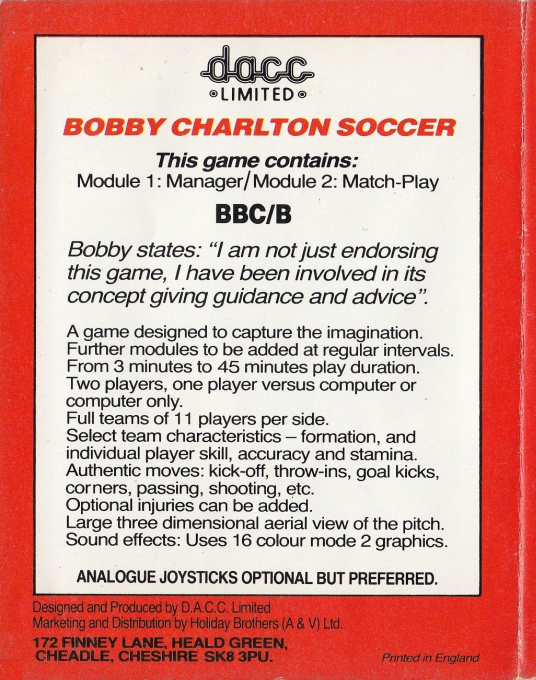 Bobby Charlton Soccer — box-2D-back (EU)