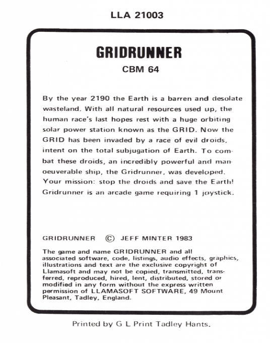 Gridrunner — box-2D-back (EU)