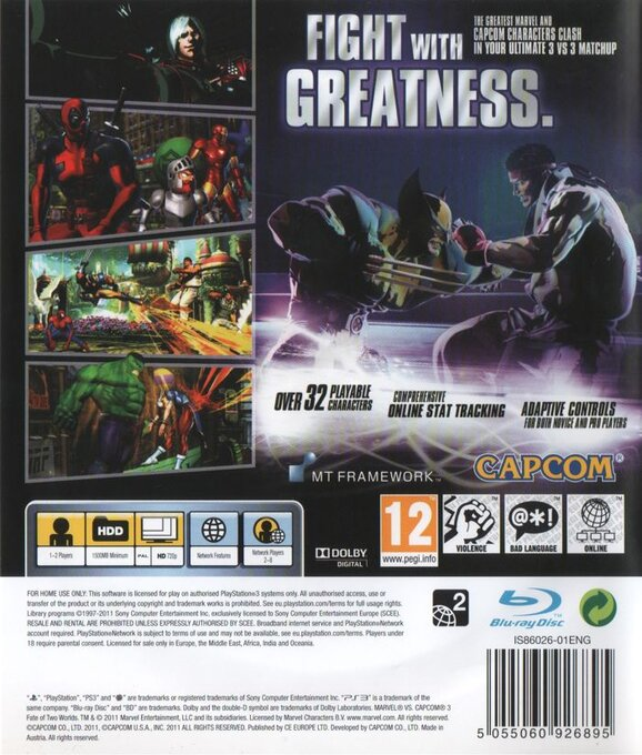 Marvel vs. Capcom 3 - Fate of Two Worlds — box-2D-back (EU)