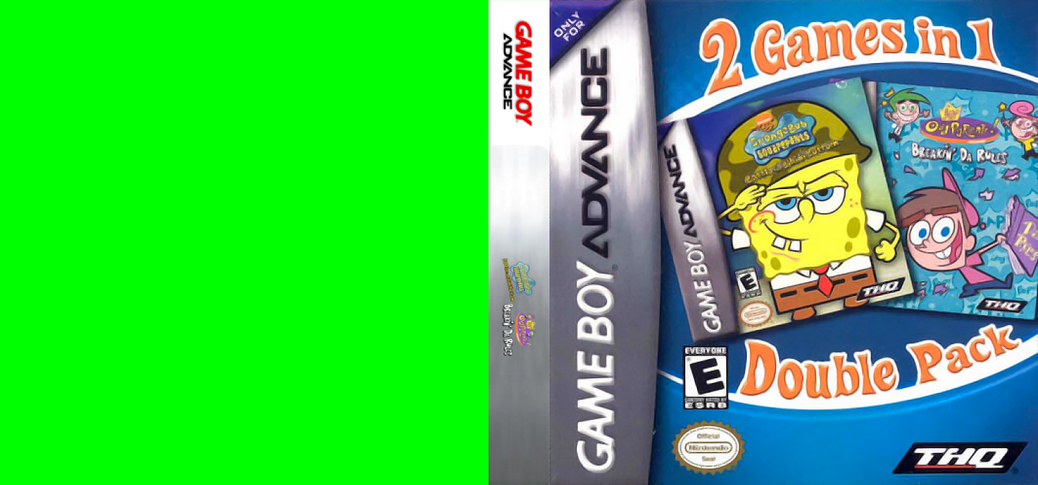 2 Games in 1 - SpongeBob SquarePants - Battle for Bikini Bottom + The Fairly OddParents! - Breakin' da Rules — box-texture (US)