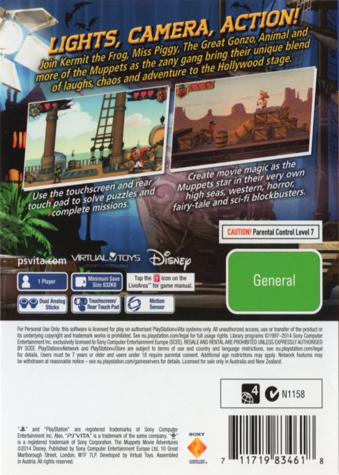 Muppets Movie, The - Adventures — box-2D-back (AU)