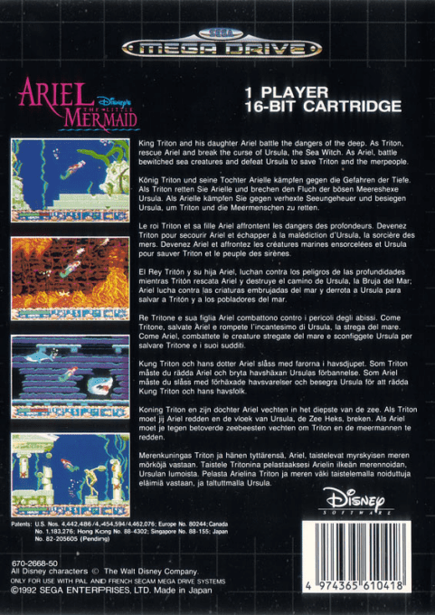 Ariel - The Little Mermaid — box-2D-back (EU)