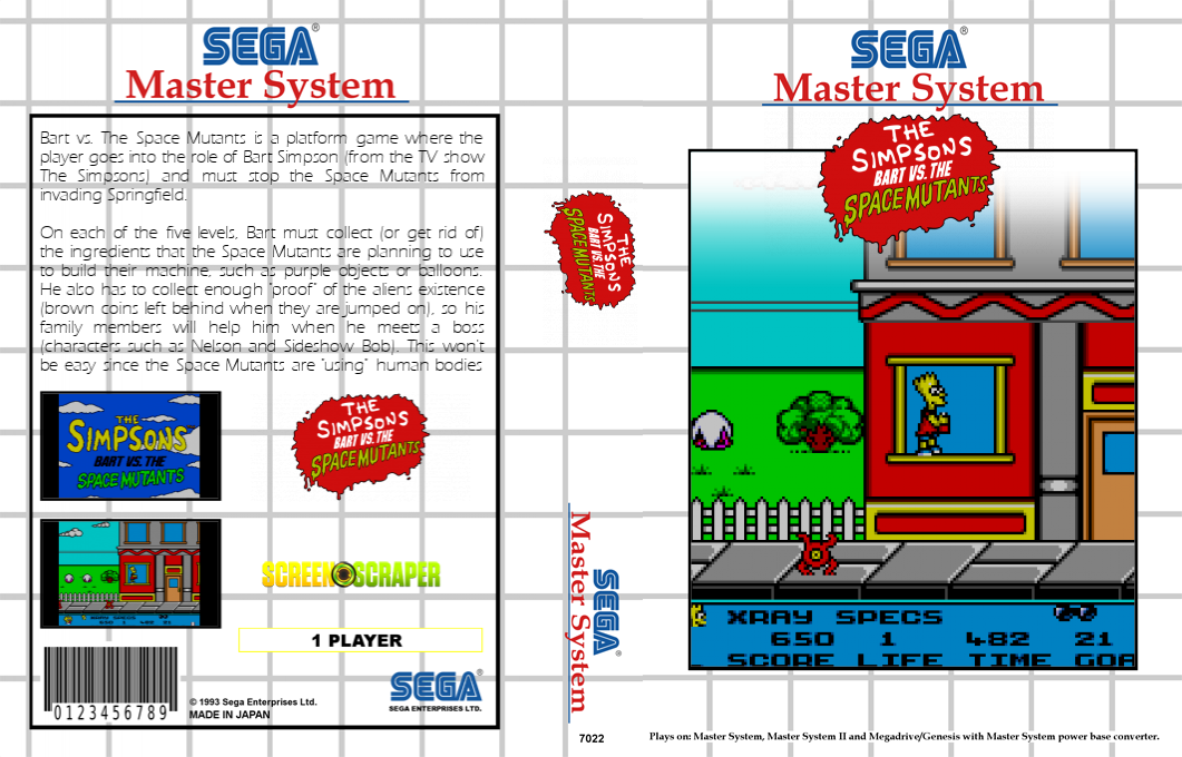 Simpsons, The - Bart vs. The Space Mutants — box-texture (SS)