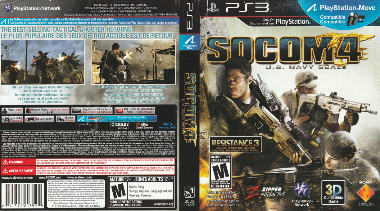 SOCOM 4 - U.S. Navy SEALs — box-texture (CA)