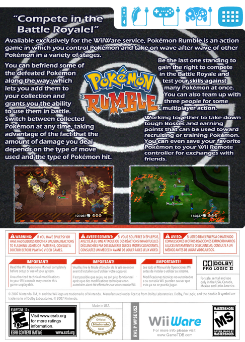 Pokémon Rumble — box-2D-back (US)