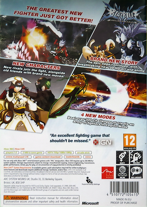 BlazBlue - Continuum Shift — box-2D-back (EU)