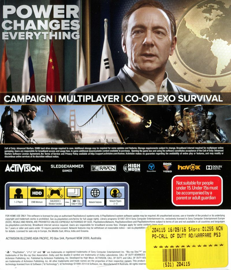 Call of Duty - Advanced Warfare — box-2D-back (AU)