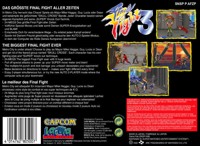 Final Fight 3 — box-2D-back (EU)