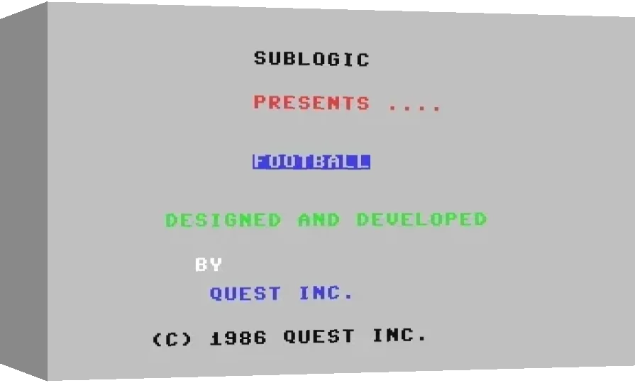 SubLogic Football — box-3D (WOR)