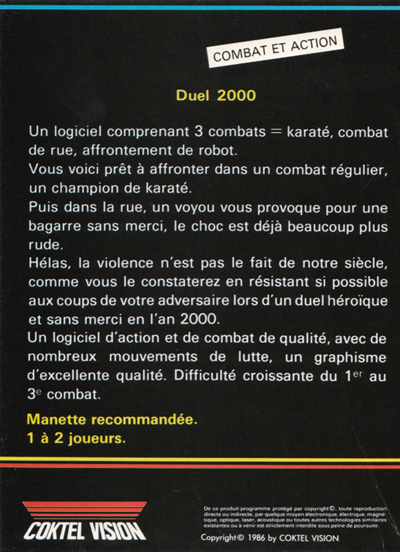 Duel 2000 — box-2D-back (FR)
